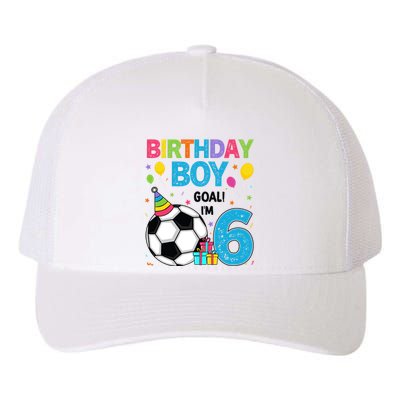 Funny 6 Years Old Boy 6th Birthday Boy Football Age 6 Bday Yupoong Adult 5-Panel Trucker Hat