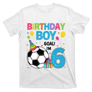 Funny 6 Years Old Boy 6th Birthday Boy Football Age 6 Bday T-Shirt