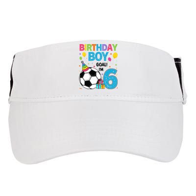 Funny 6 Years Old Boy 6th Birthday Boy Football Age 6 Bday Adult Drive Performance Visor