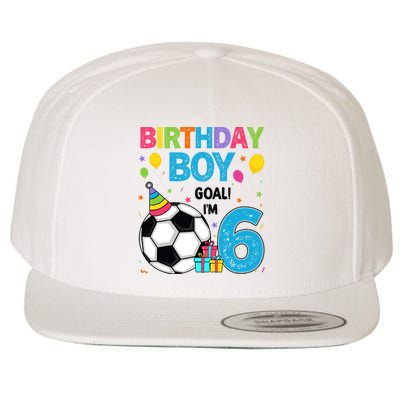 Funny 6 Years Old Boy 6th Birthday Boy Football Age 6 Bday Wool Snapback Cap