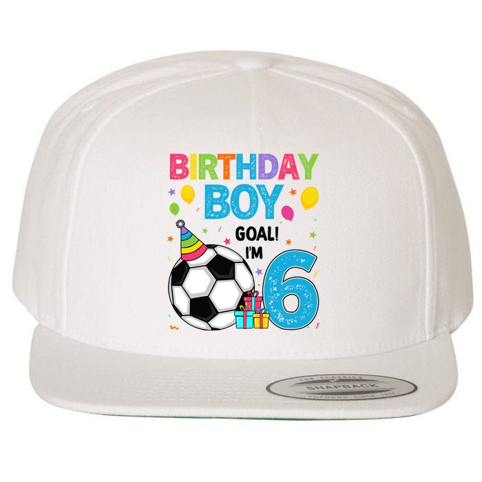 Funny 6 Years Old Boy 6th Birthday Boy Football Age 6 Bday Wool Snapback Cap