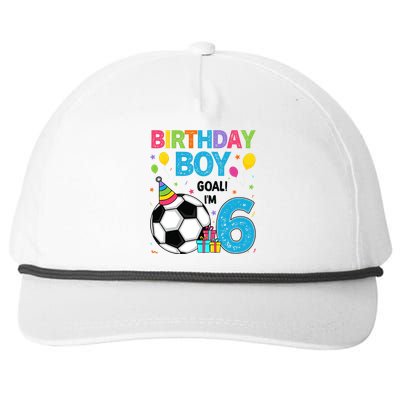 Funny 6 Years Old Boy 6th Birthday Boy Football Age 6 Bday Snapback Five-Panel Rope Hat