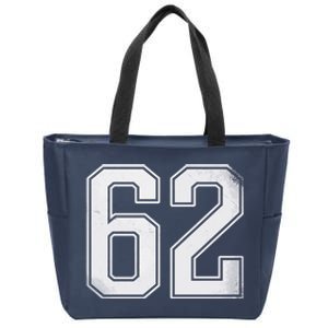 Funny 62 Year Old Birthday Football Zip Tote Bag