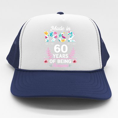 Funny 60 Years Old Gifts 60th Birthday Born In 1962 Wo Girls Trucker Hat