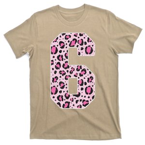 Funny 6 Years Old Gift Retro 6th Birthday Leopard Print T-Shirt