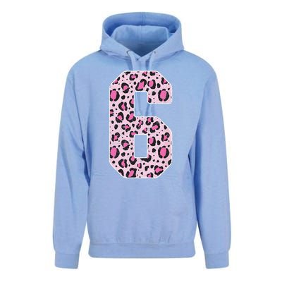 Funny 6 Years Old Gift Retro 6th Birthday Leopard Print Unisex Surf Hoodie