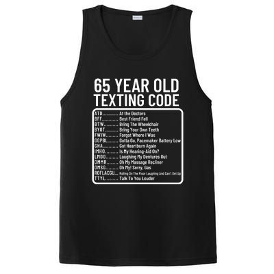 Funny 65 Year Old Texting Code Birthday PosiCharge Competitor Tank