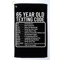 Funny 65 Year Old Texting Code Birthday Golf Towel