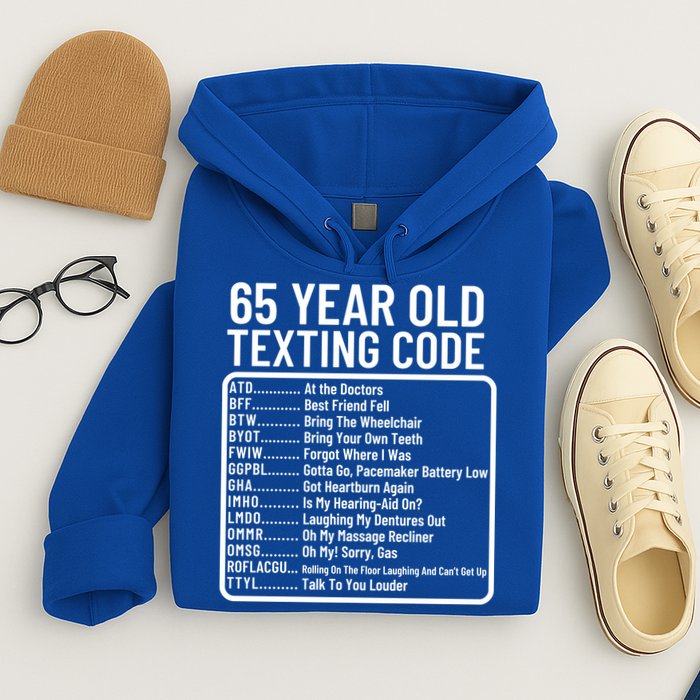 Funny 65 Year Old Texting Code Birthday Hoodie
