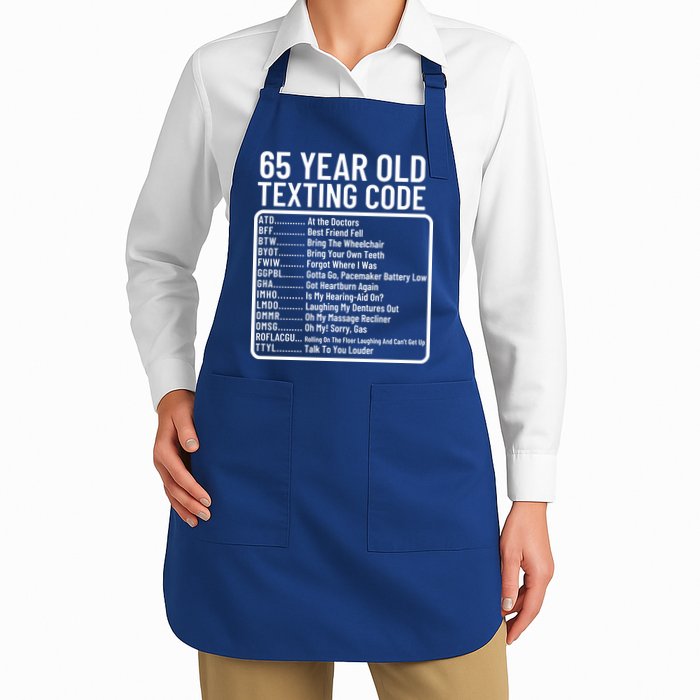 Funny 65 Year Old Texting Code Birthday Apron