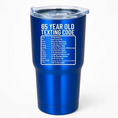 Funny 65 Year Old Texting Code Birthday Tumbler