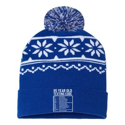 Funny 65 Year Old Texting Code Birthday USA-Made Snowflake Beanie