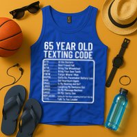 Funny 65 Year Old Texting Code Birthday Tank Top