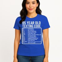 Funny 65 Year Old Texting Code Birthday Womens T-Shirt