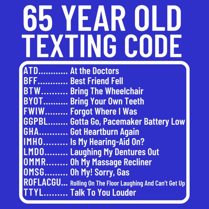 Funny 65 Year Old Texting Code Birthday Full Zip Hoodie