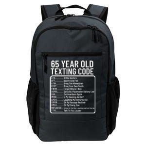 Funny 65 Year Old Texting Code Birthday Daily Commute Backpack