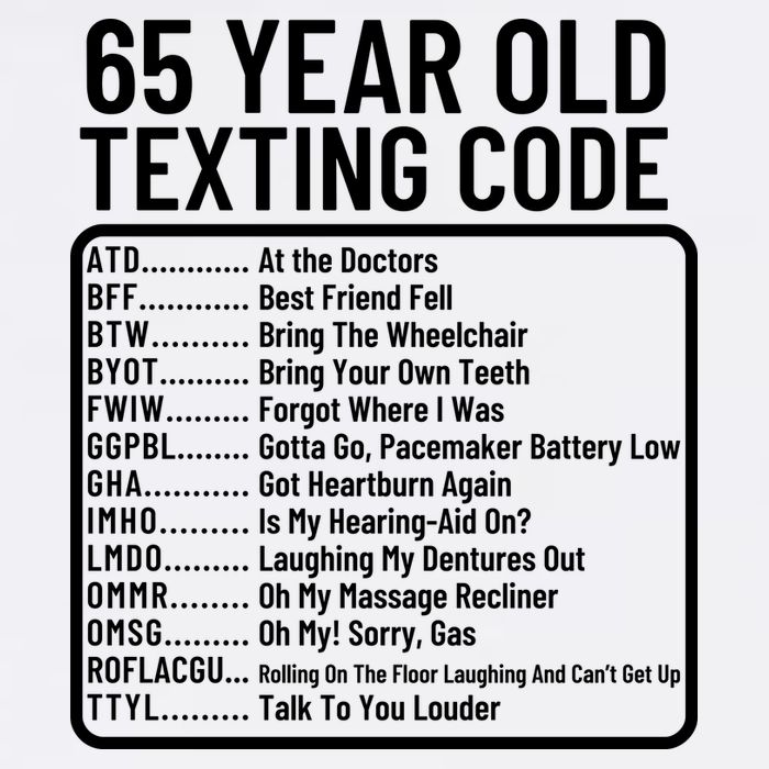 Funny 65 Year Old Texting Code Birthday Garment-Dyed Sweatshirt
