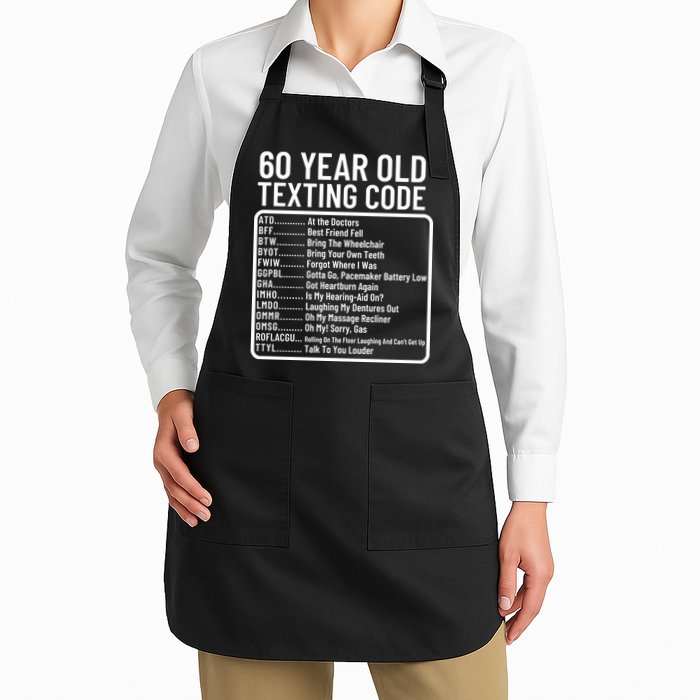 Funny 60 Year Old Texting Code Birthday Apron