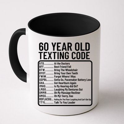 Funny 60 Year Old Texting Code Birthday Coffee Mug