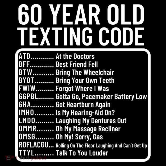 Funny 60 Year Old Texting Code Birthday Drawstring Bag