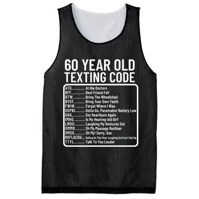 Funny 60 Year Old Texting Code Birthday Mesh Reversible Basketball Jersey Tank