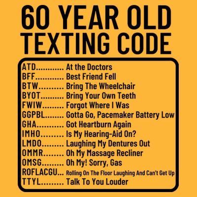Funny 60 Year Old Texting Code Birthday T-Shirt
