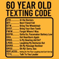 Funny 60 Year Old Texting Code Birthday Sustainable Knit Beanie