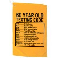 Funny 60 Year Old Texting Code Birthday Golf Towel