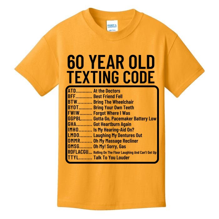 Funny 60 Year Old Texting Code Birthday Kids T-Shirt