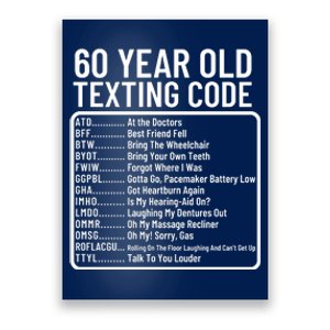 Funny 60 Year Old Texting Code Birthday Poster