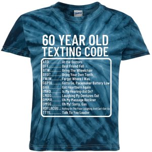 Funny 60 Year Old Texting Code Birthday Kids Tie-Dye T-Shirt