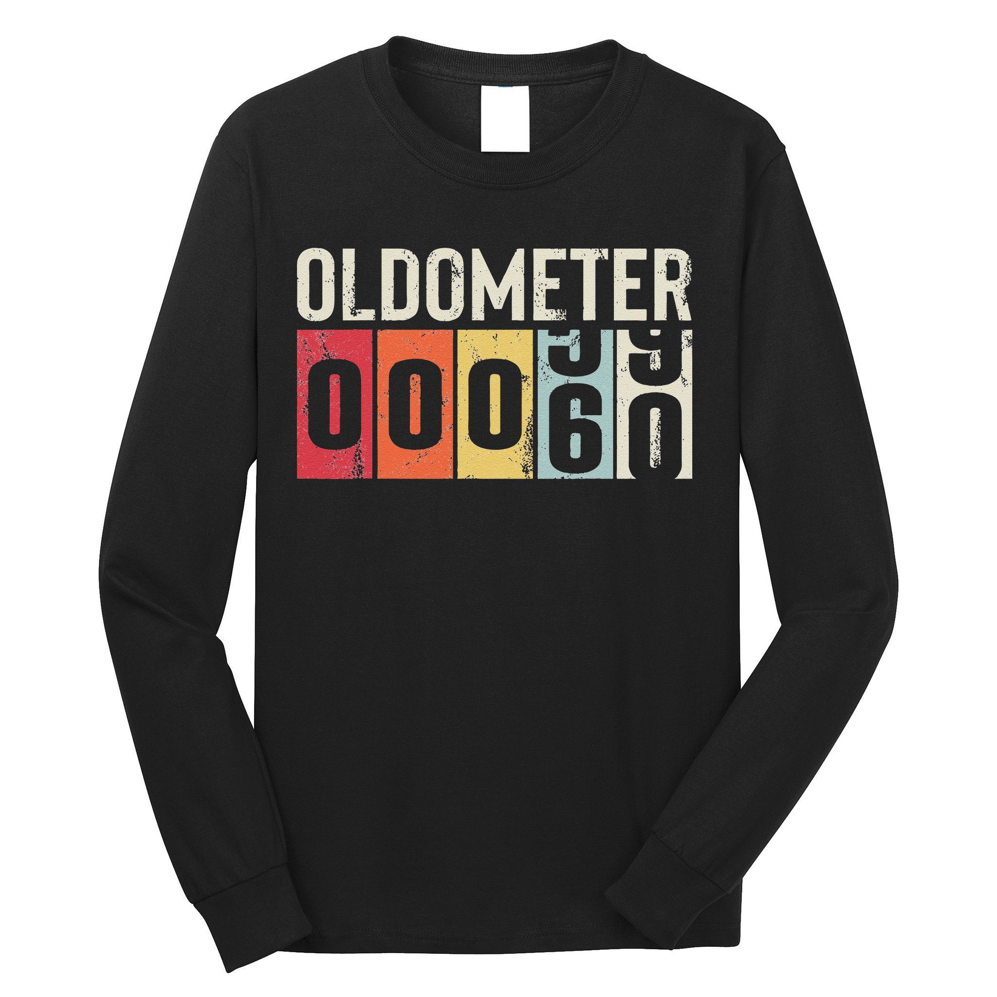 Funny 60 Years Old Oldometer Vintage 60th Birthday Odometer Long Sleeve Shirt