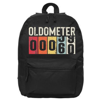 Funny 60 Years Old Oldometer Vintage 60th Birthday Odometer 16 in Basic Backpack