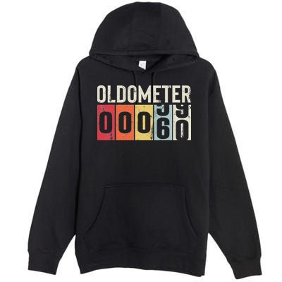 Funny 60 Years Old Oldometer Vintage 60th Birthday Odometer Premium Pullover Hoodie