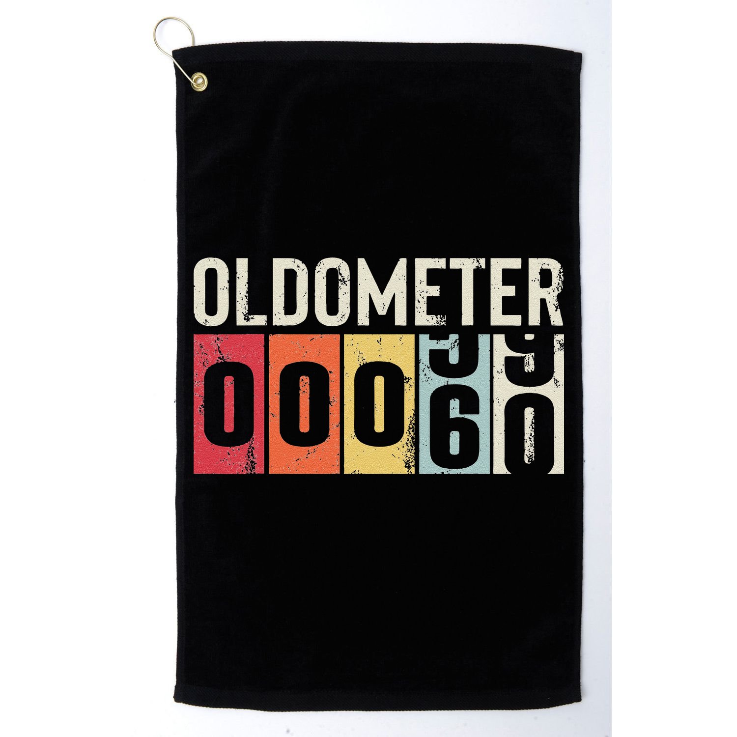 Funny 60 Years Old Oldometer Vintage 60th Birthday Odometer Golf Towel