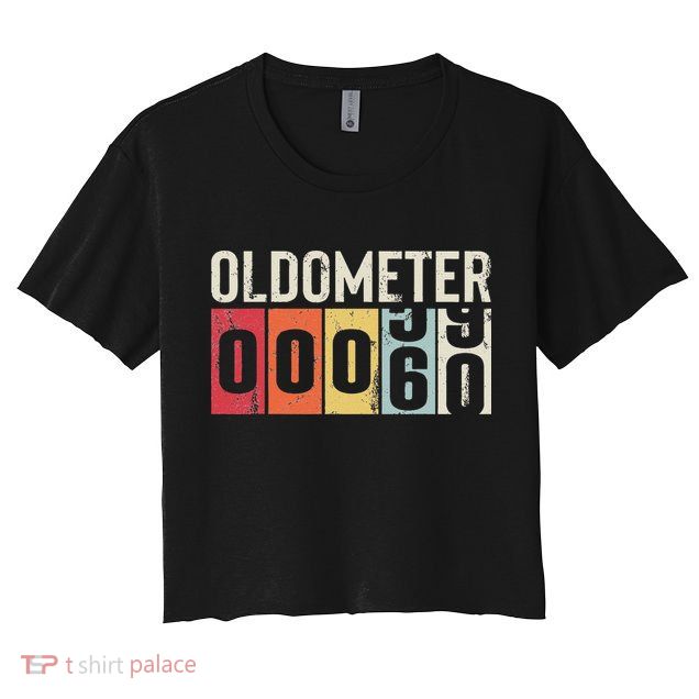 Funny 60 Years Old Oldometer Vintage 60th Birthday Odometer Crop Top