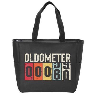 Funny 60 Years Old Oldometer Vintage 60th Birthday Odometer Zip Tote Bag