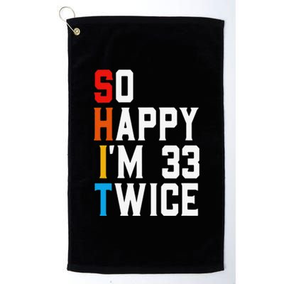 Funny 66 Years Old Bday Gift Sarcastic Vintage 66th Birthday Platinum Collection Golf Towel