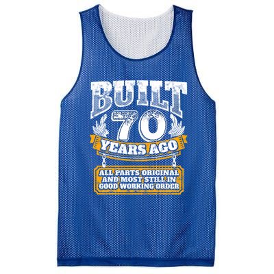 Funny 70th Birthday Gift BDay Gift Saying Age 70 Year Joke Mesh Reversible Basketball Jersey Tank