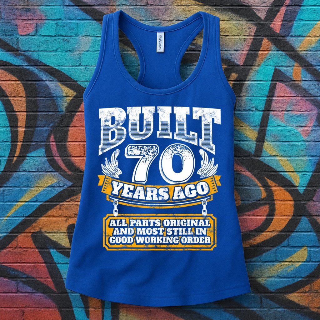 Funny 70th Birthday Gift BDay Gift Saying Age 70 Year Joke Womens Tank Top