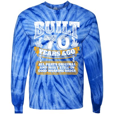 Funny 70th Birthday Gift BDay Gift Saying Age 70 Year Joke Tie-Dye Long Sleeve Shirt