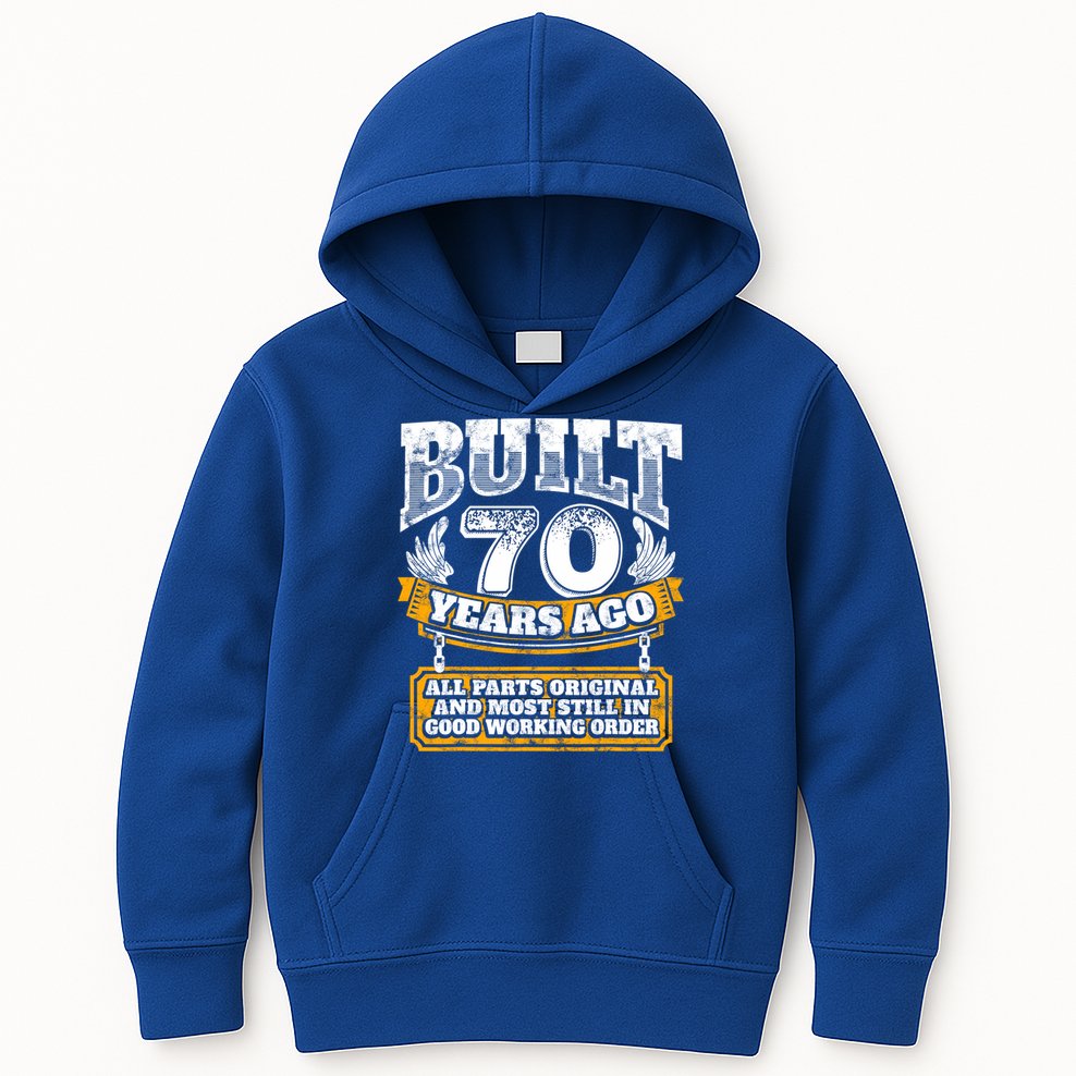 Funny 70th Birthday Gift BDay Gift Saying Age 70 Year Joke Kids Hoodie