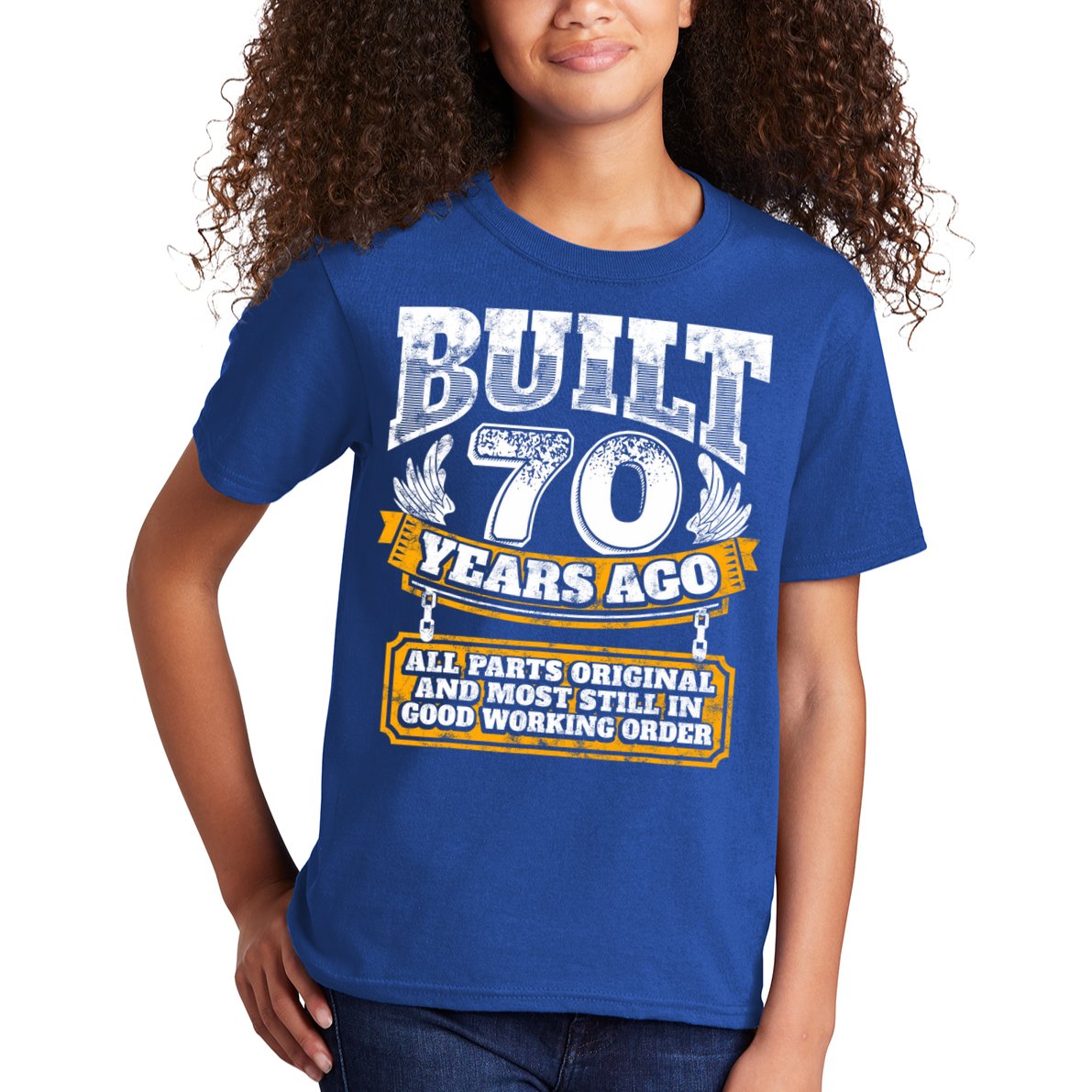 Funny 70th Birthday Gift BDay Gift Saying Age 70 Year Joke Kids T-Shirt