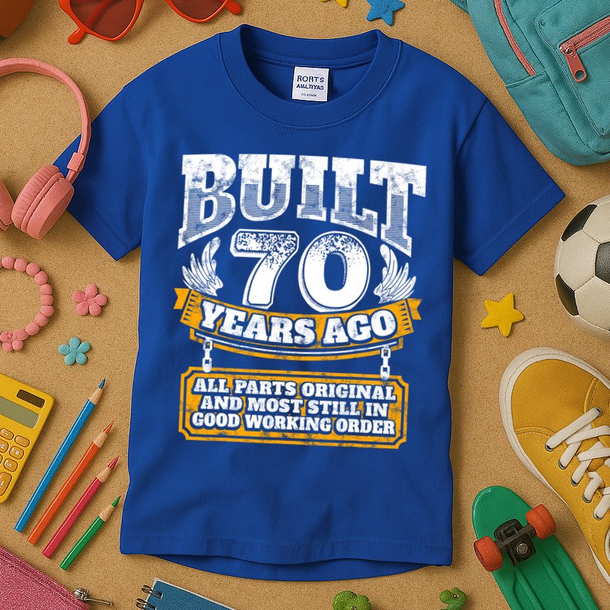 Funny 70th Birthday Gift BDay Gift Saying Age 70 Year Joke Kids T-Shirt