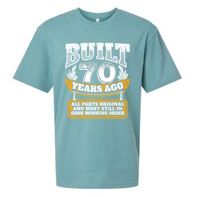 Funny 70th Birthday Gift BDay Gift Saying Age 70 Year Joke Sueded Cloud Jersey T-Shirt