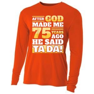 Funny 75th Birthday Present - 75 Years Cooling Performance Long Sleeve Crew