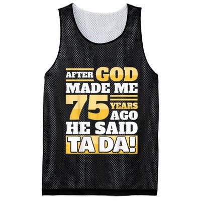 Funny 75th Birthday Present - 75 Years Mesh Reversible Basketball Jersey Tank