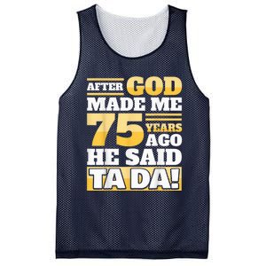 Funny 75th Birthday Present - 75 Years Mesh Reversible Basketball Jersey Tank