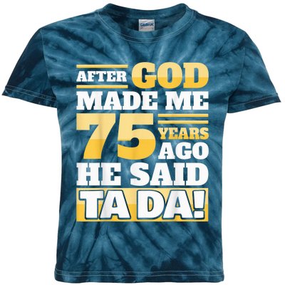 Funny 75th Birthday Present - 75 Years Kids Tie-Dye T-Shirt