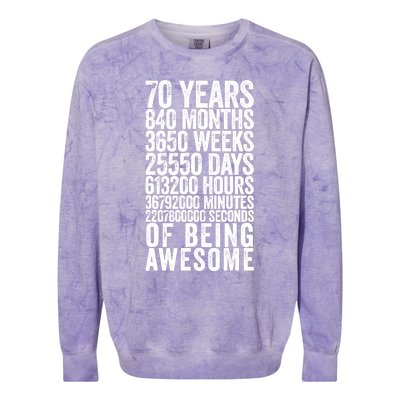 Funny 70th Birthday Old Meter Funny 70 Year Old Gifts Colorblast Crewneck Sweatshirt